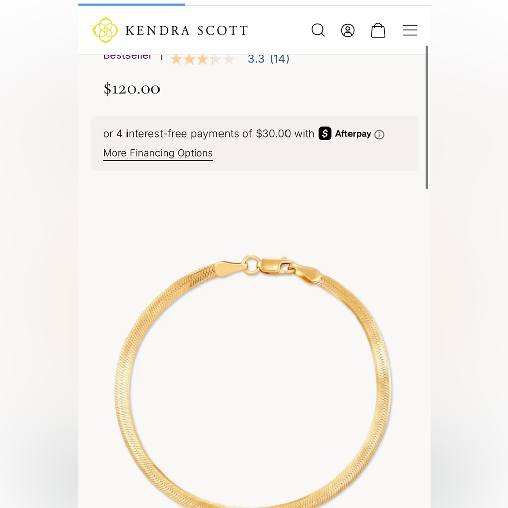 Kendra Scott Gold Herringbone Bracelet
